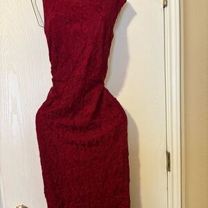 Enfocus Studio Red One Shoulder Gown